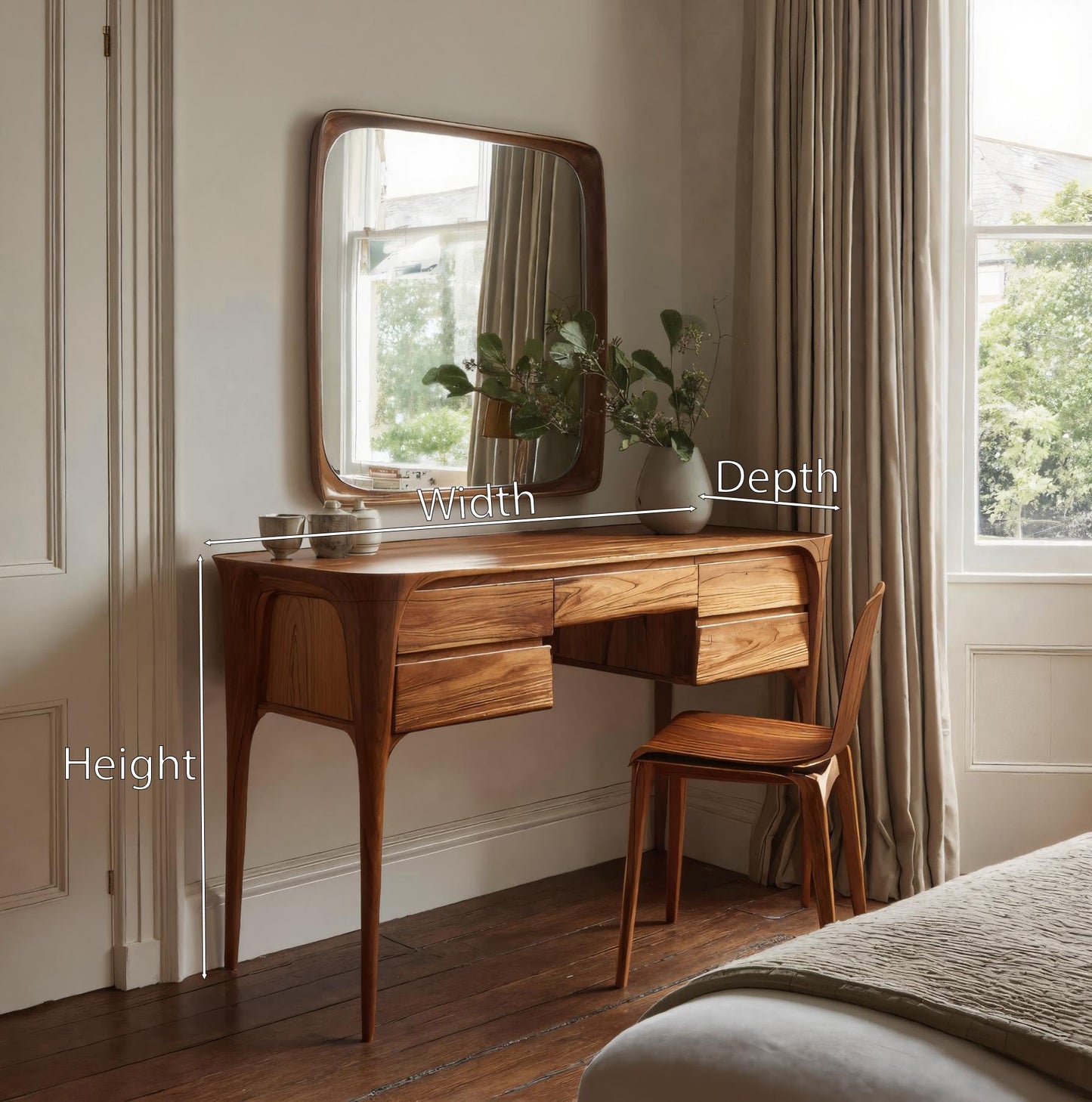 Handmade Vanity Desk With Drawers For Bedroom