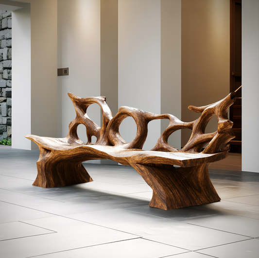 Mid Century Branch Bench Entryway Furniture For Compact Foyers