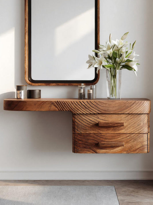 Artistic Floating Vanity Table For Bedroom