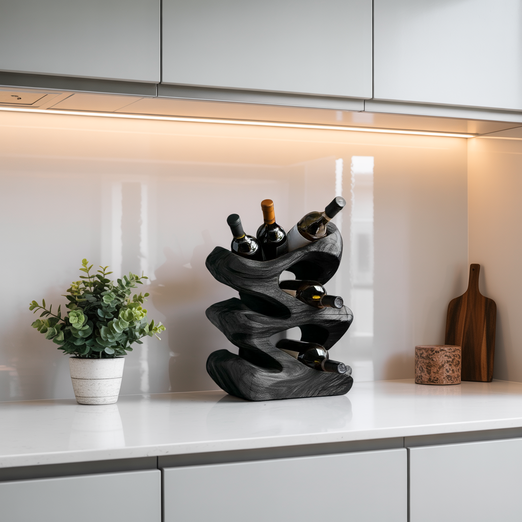 Handcrafted Wine Stand For Kitchen Natural Storage