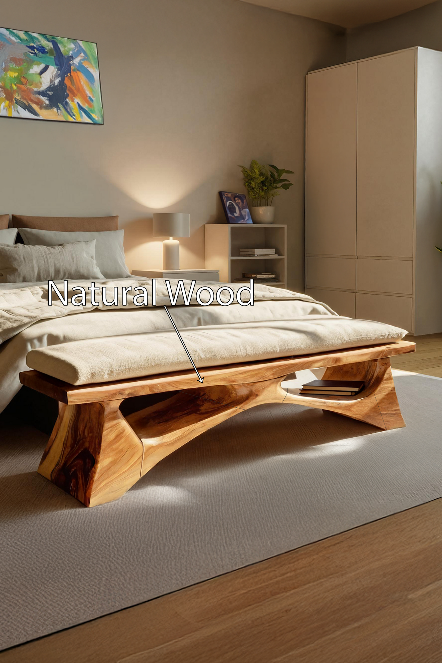 Handcrafted Solid Wood Bench For End-of-Bed Styling