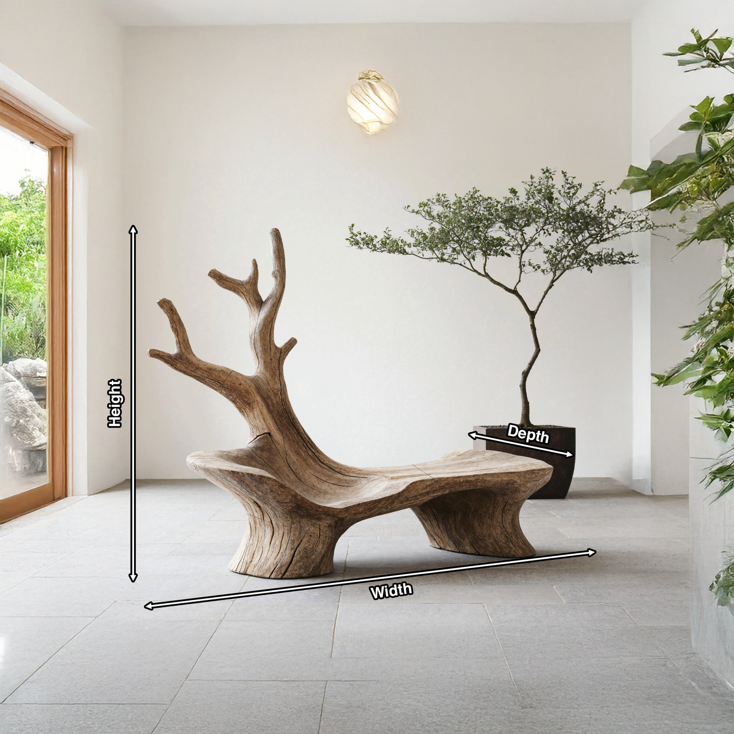 Mid Century Branch Bench Outdoor Seating For Timeless Patio Comfort