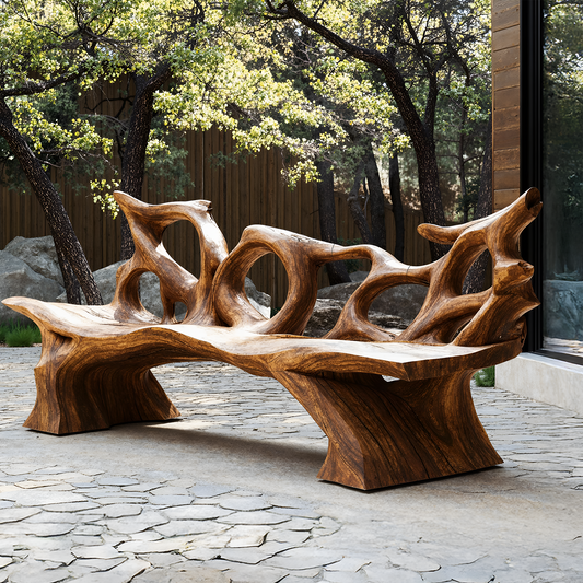 Mid Century Branch Bench Entryway Furniture For Compact Foyers