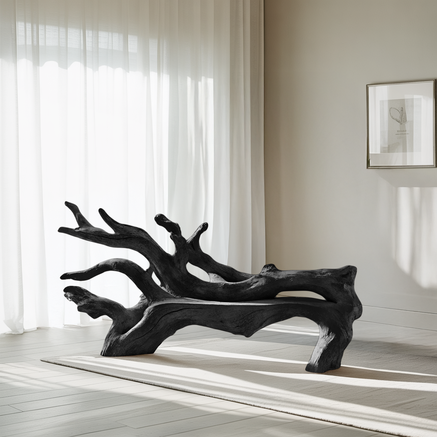 Handcrafted Branch Bench For Versatile Living Room Seating