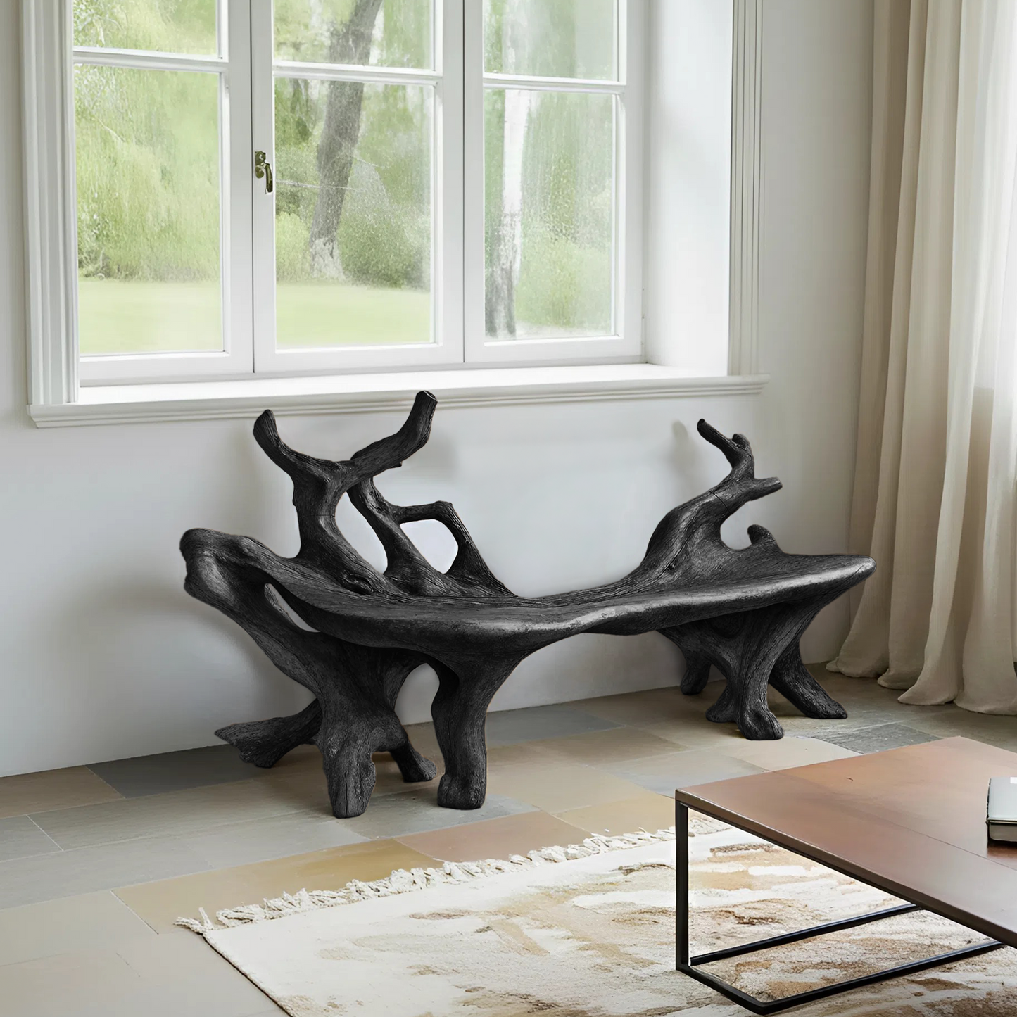 Farmhouse Wooden Bench For Cozy Living Room Accents