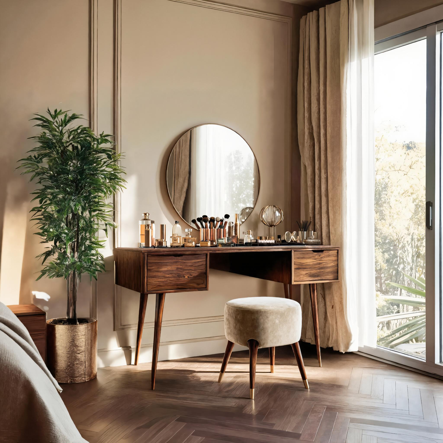 Mid Century Handmade Vanity Table For Bedroom