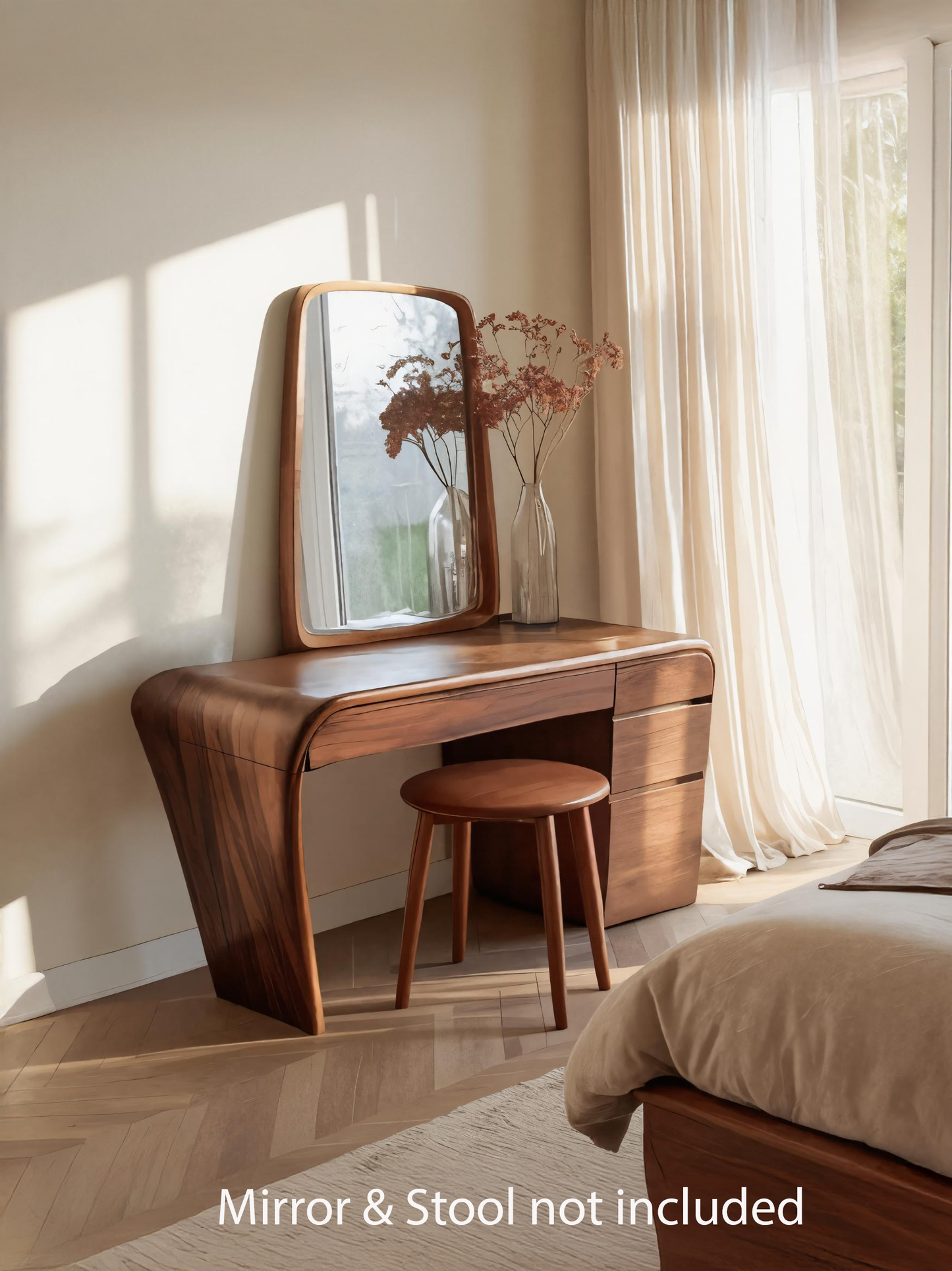 Contemporary Handmade Vanity Table With Drawers For Bedroom