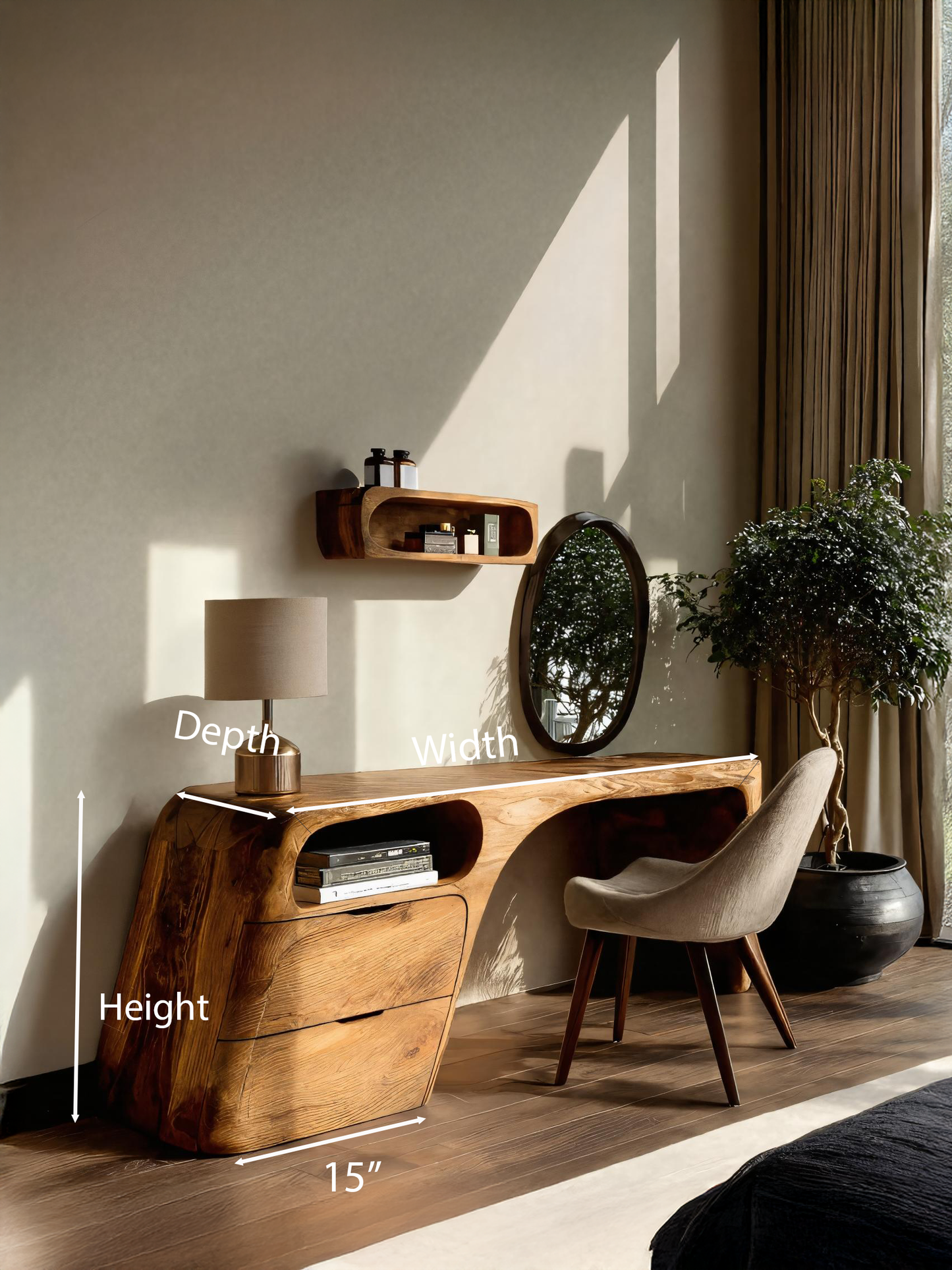 Modern Vanity Table With Storage Drawers For Bedroom