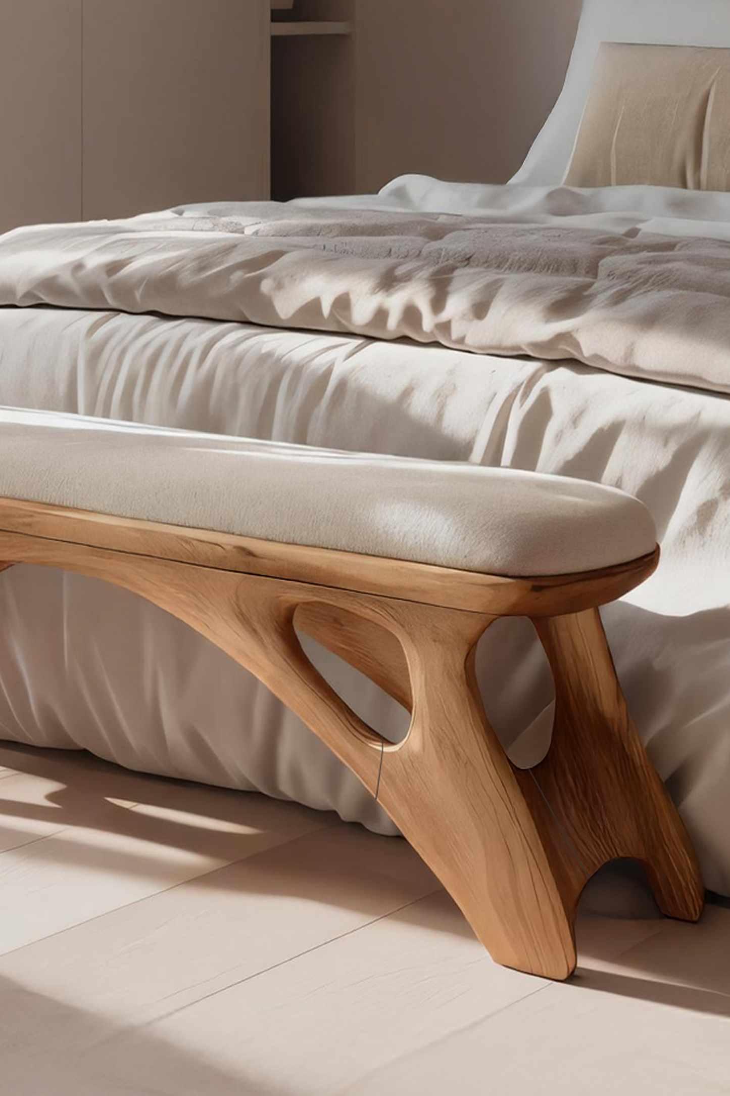 Handcrafted Bedroom Bench For Natural Interior Styling
