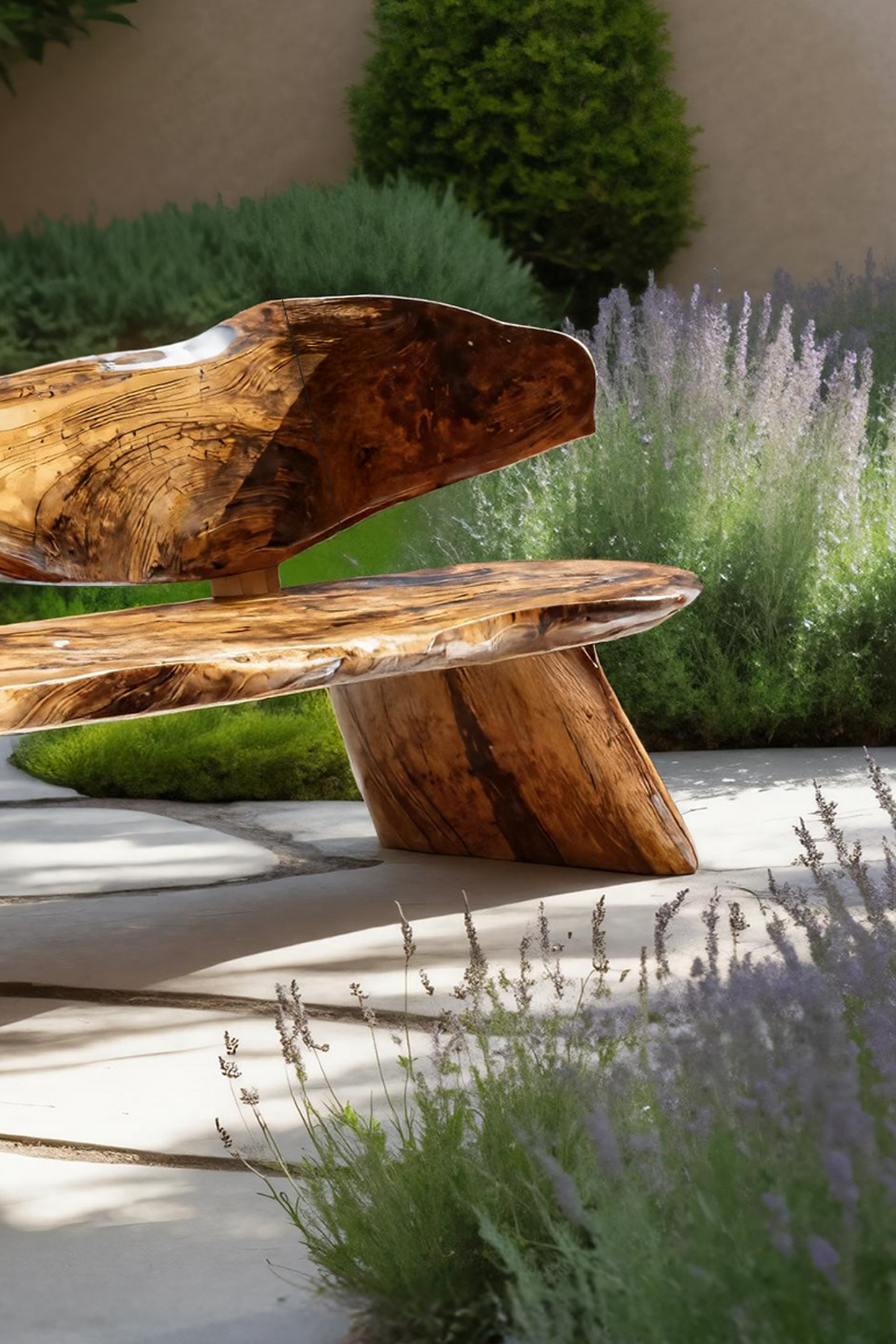 Farmhouse Ergonomic Wood Bench For Backyard Retreat