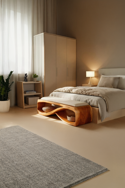 Contemporary Wooden Bench For Bedroom Furniture Decor