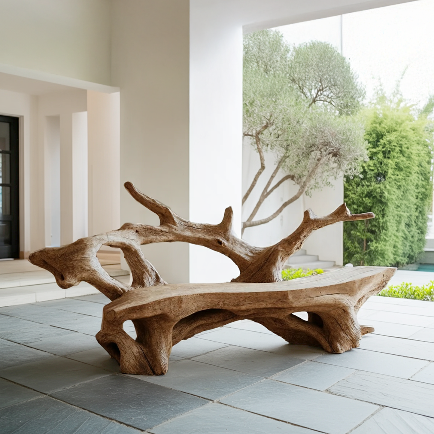 Farmhouse Live Edge Bench Outdoor Decor For Unique Garden Spaces