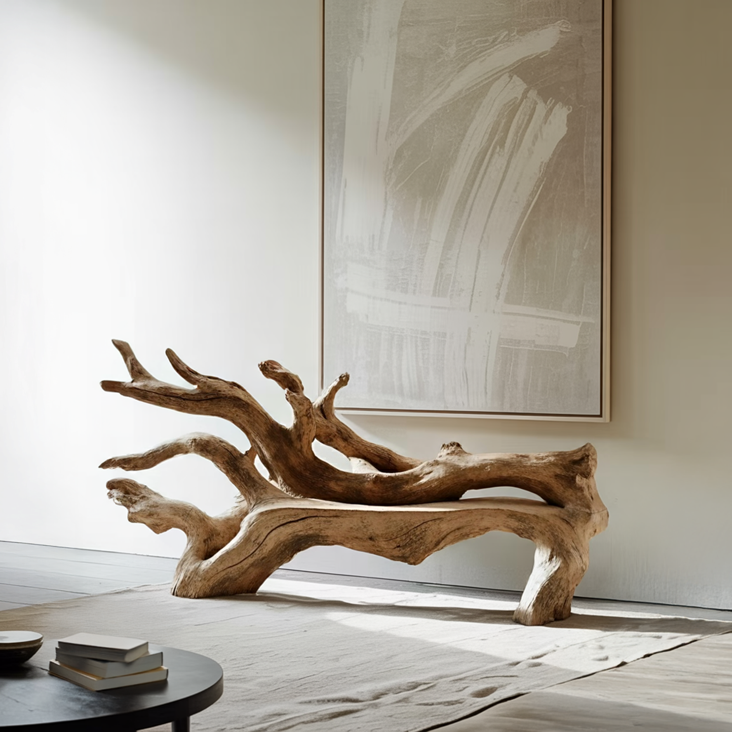 Handcrafted Branch Bench For Versatile Living Room Seating