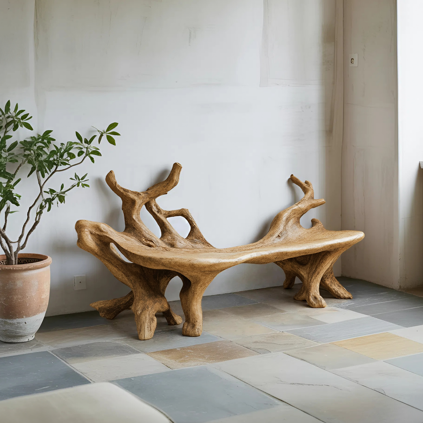 Farmhouse Wooden Bench For Cozy Living Room Accents