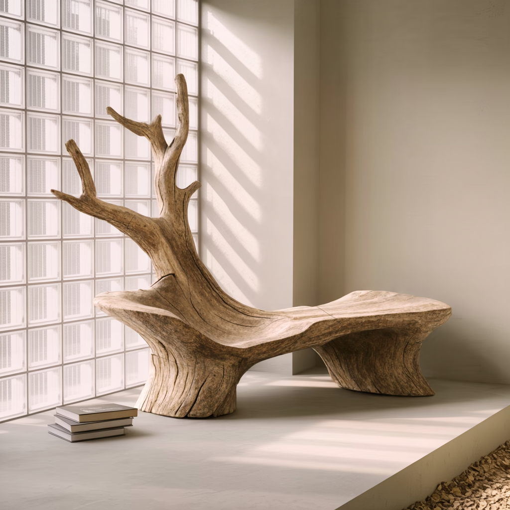 Mid Century Branch Bench Outdoor Seating For Timeless Patio Comfort