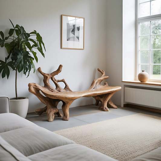 Farmhouse Wooden Bench For Cozy Living Room Accents