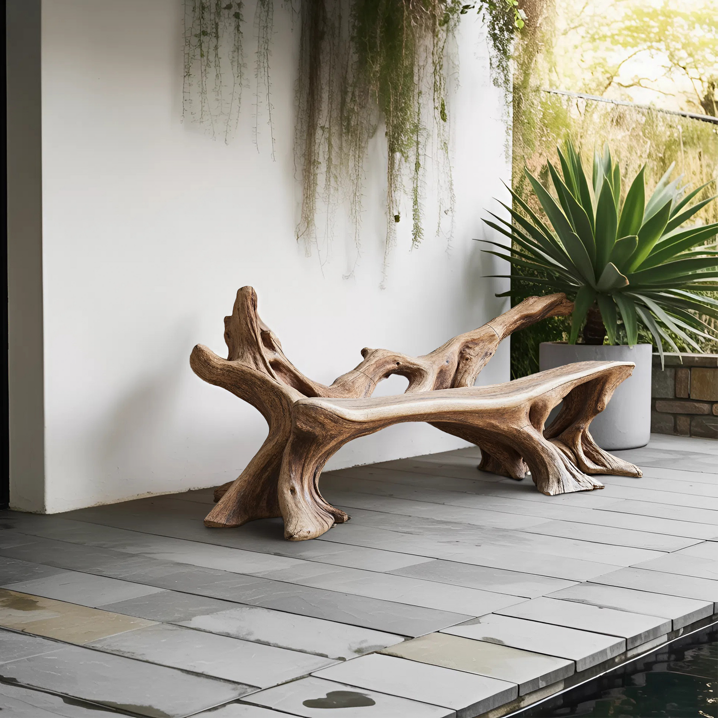 Handcrafted Wooden Bench Outdoor Seating For Durable Patios