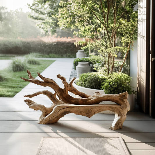 Handcrafted Branch Bench For Versatile Living Room Seating