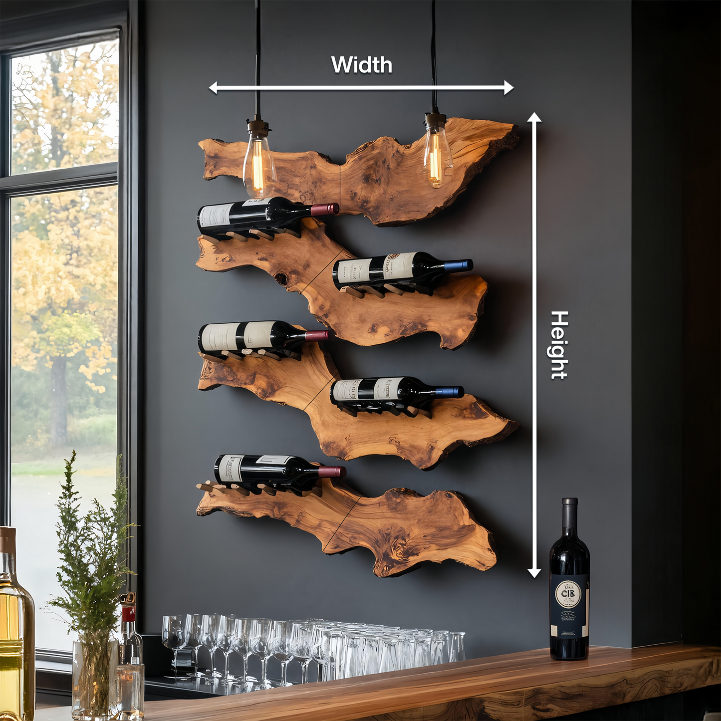 Farmhouse Wooden Wine Holder For Entryway Wine Storage Decor