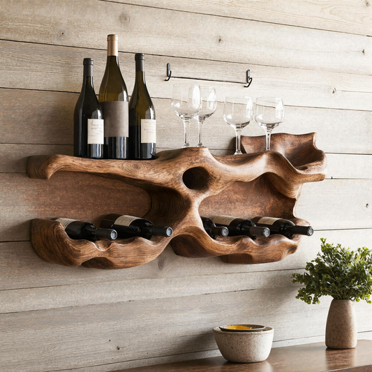 Farmhouse Wine Holder For Living Room Shelf Accent