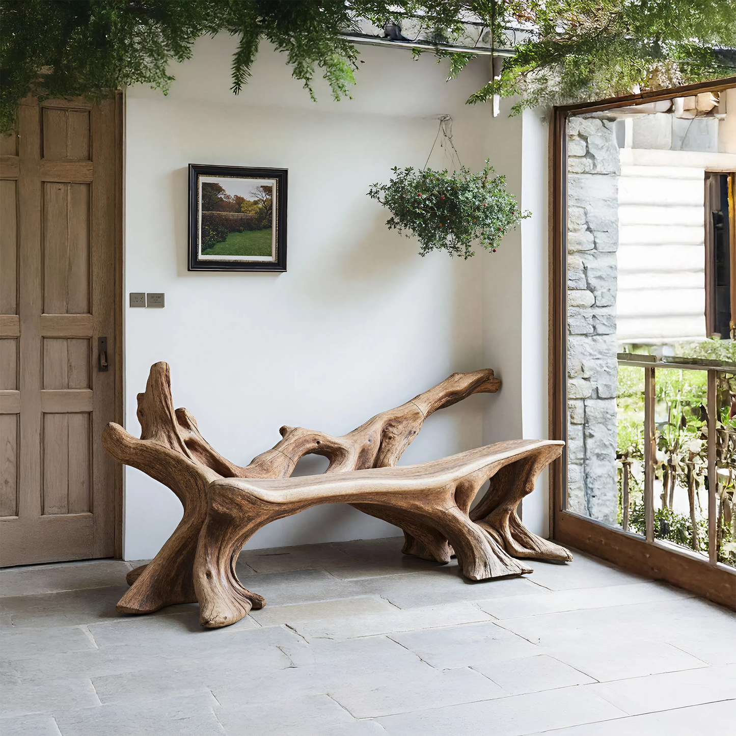 Handcrafted Wooden Bench Outdoor Seating For Durable Patios