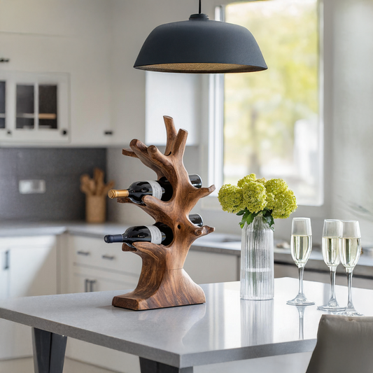 Rustic Wine Stand For Living Room Natural Wood Vibe