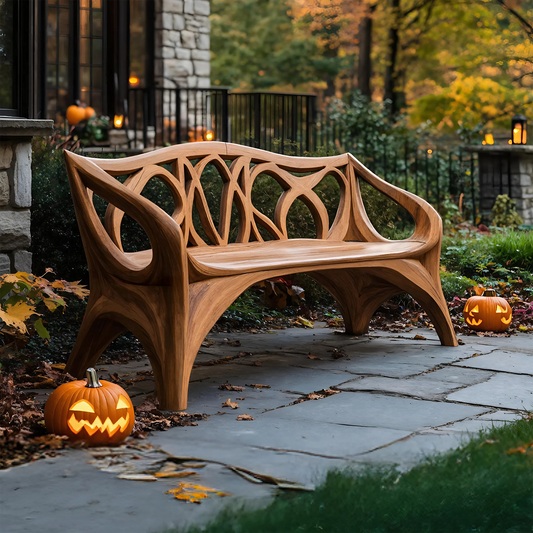 Mid Century Wooden Bench For Outdoor Furniture And Patio Decor